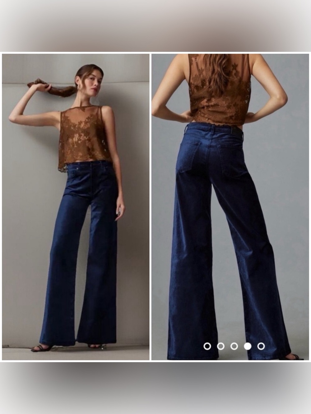 Citizens of Humanity Paloma Baggy Velvet Pants Royal Navy Sz 29